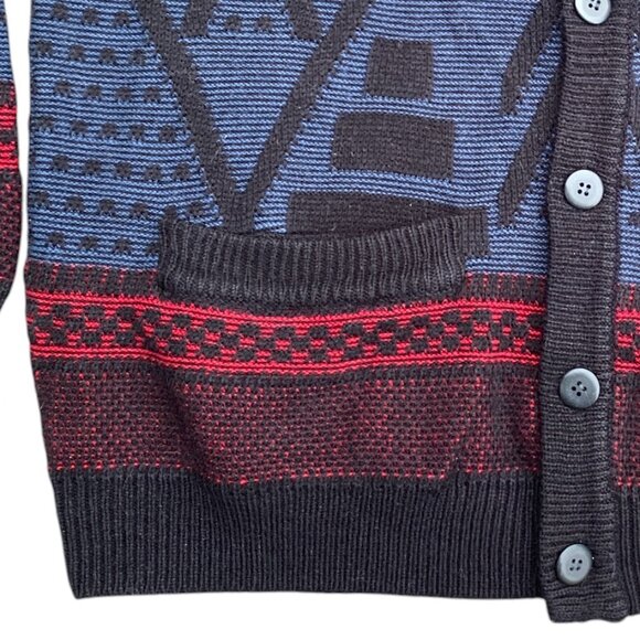 Vintage Sweater Graphix Cardigan Kurt Cobain Grandpa Aztec Grunge Western-L - Picture 5 of 14